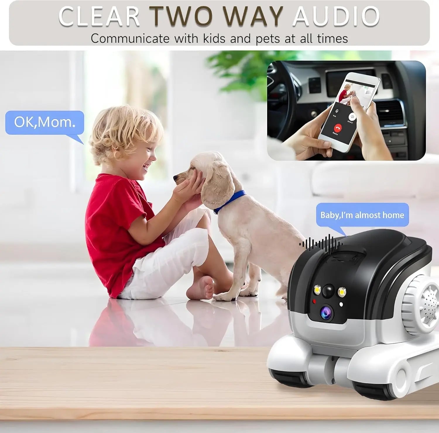 1080P Smart Pet Camera WiFi Robot 2-Way Audio Night Vision Motion Tracking(2026)