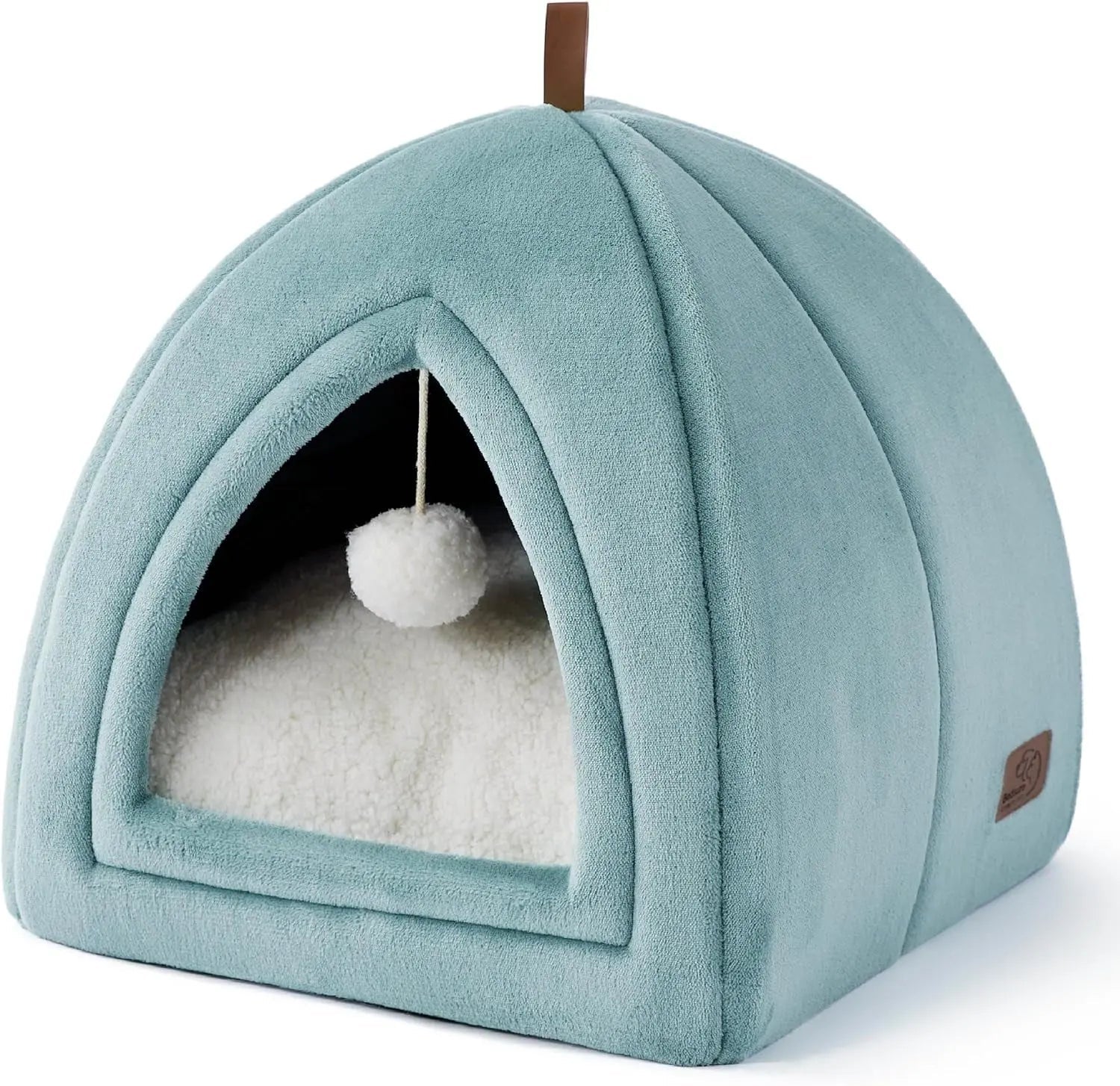 2-in-1 Cat Cave Bed – Foldable Indoor Cat Tent with Washable Cushion, Sizes S-L