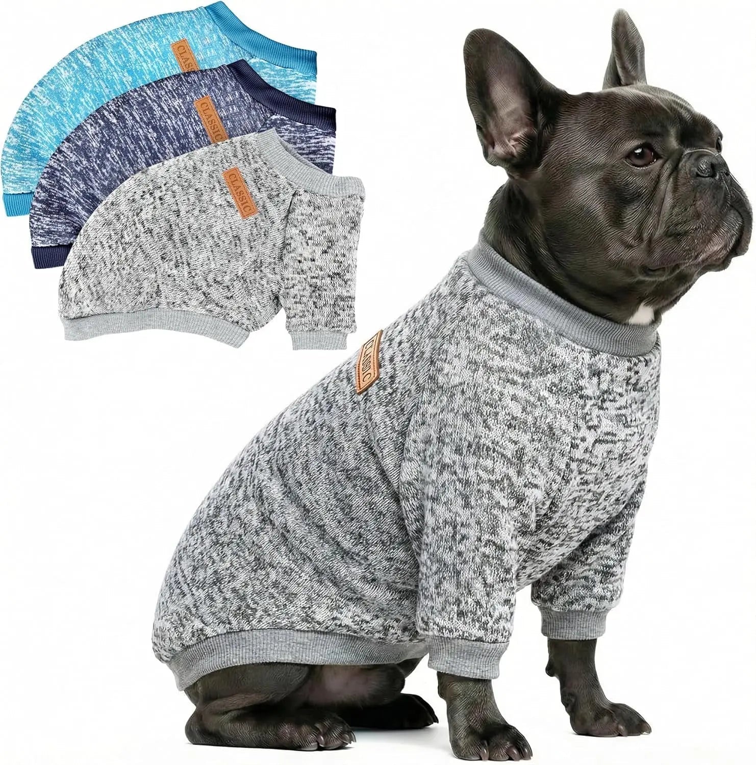 3-Pack Small Dog Sweaters Winter Fleece XS–XL Soft Stretch Pet Apparel
