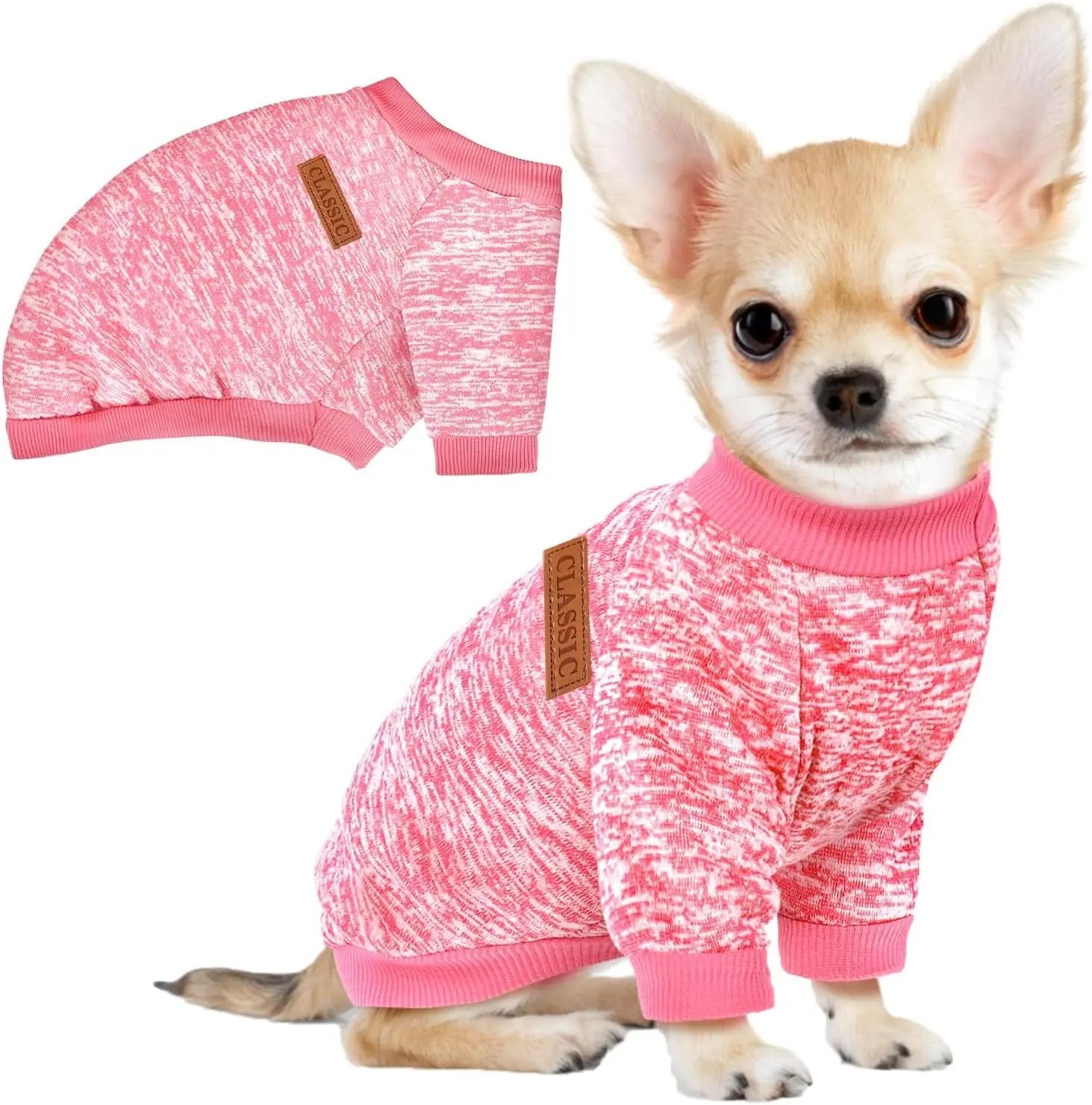 3-Pack Small Dog Sweaters Winter Fleece XS–XL Soft Stretch Pet Apparel