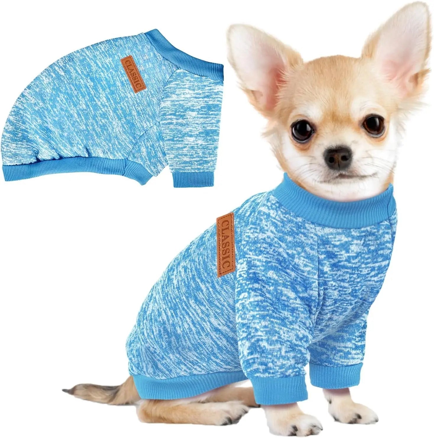 3-Pack Small Dog Sweaters Winter Fleece XS–XL Soft Stretch Pet Apparel