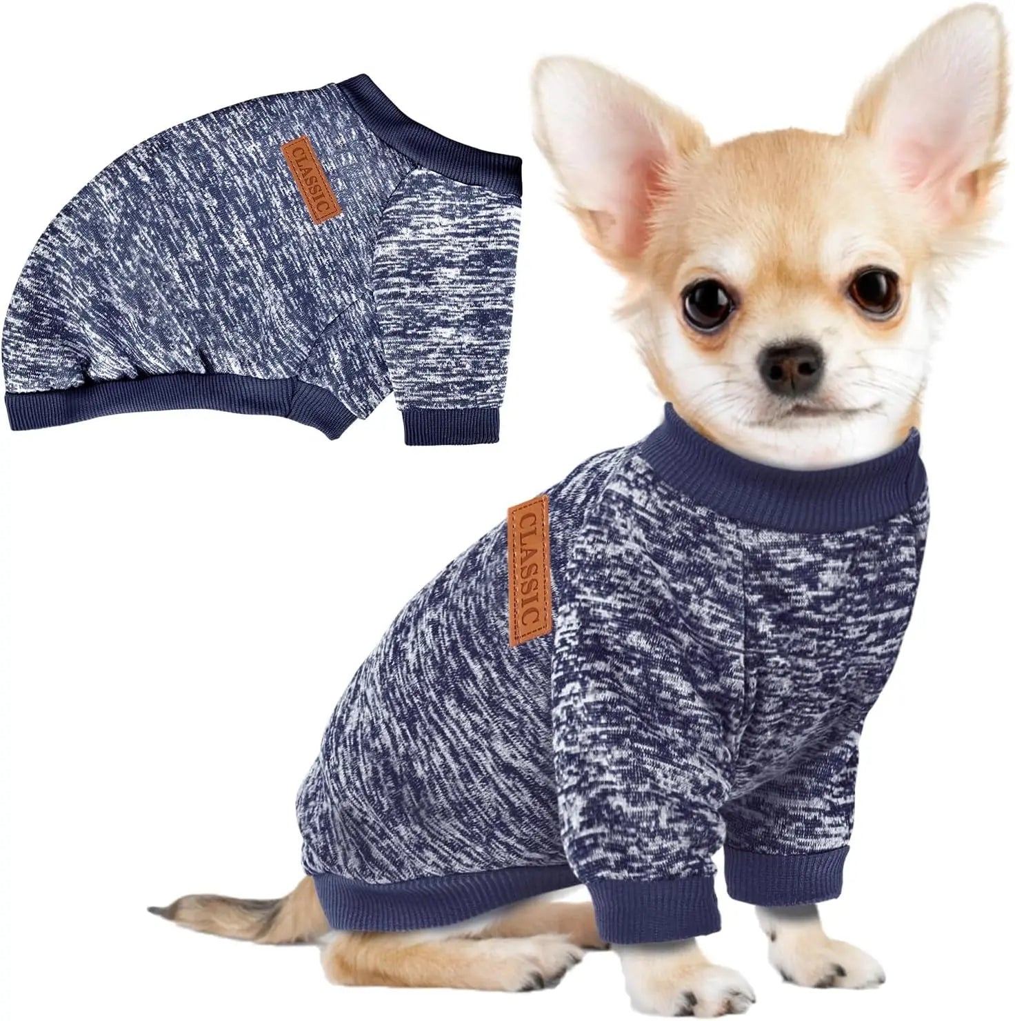 3-Pack Small Dog Sweaters Winter Fleece XS–XL Soft Stretch Pet Apparel