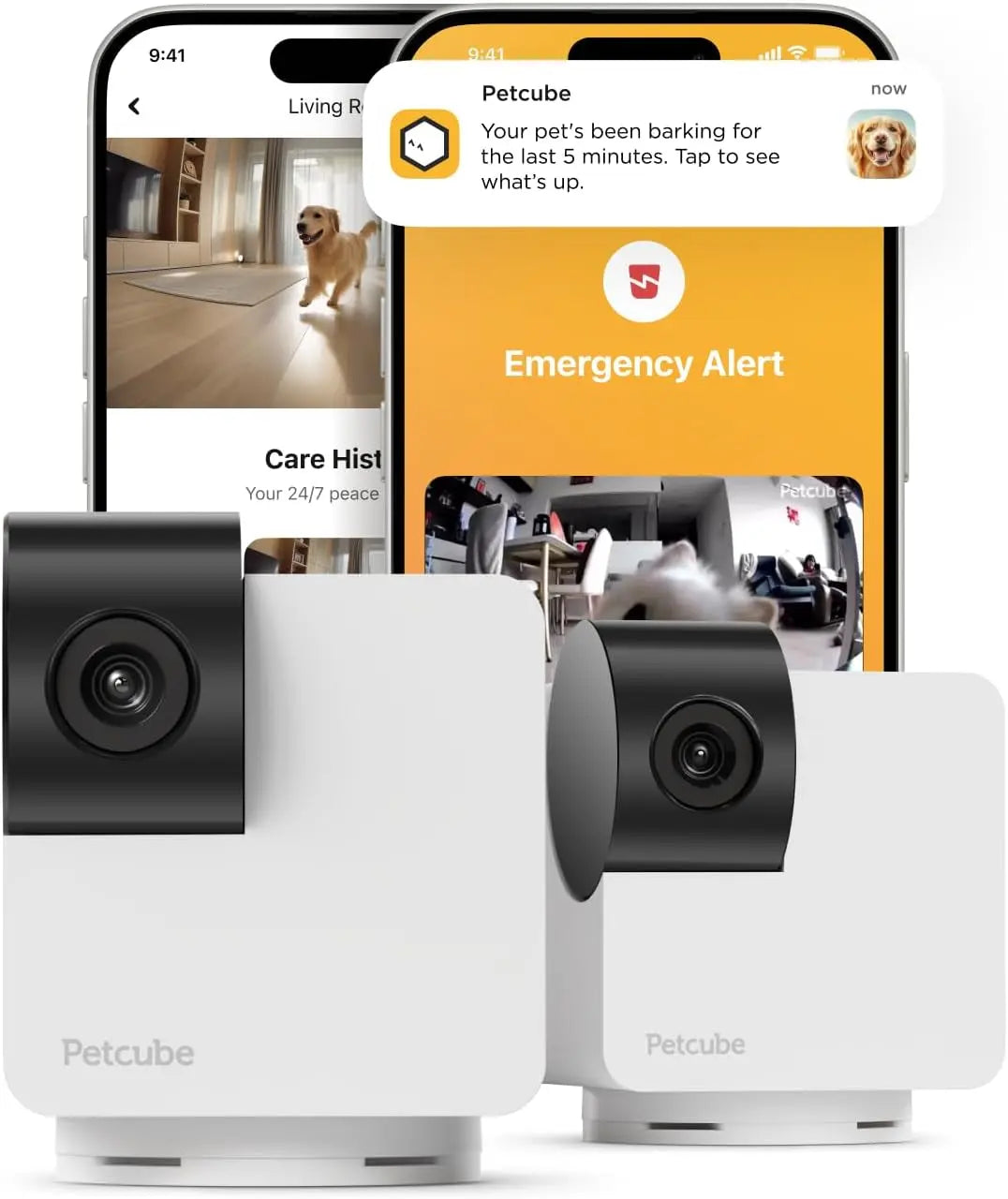 360° Pet Camera with App,1080P HD Video, Two-Way Audio, Night Vision & AI Alerts